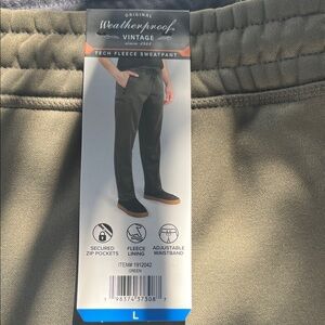 Weatherproof Men's Olive Tech Fleece Joggers men’s large nwt